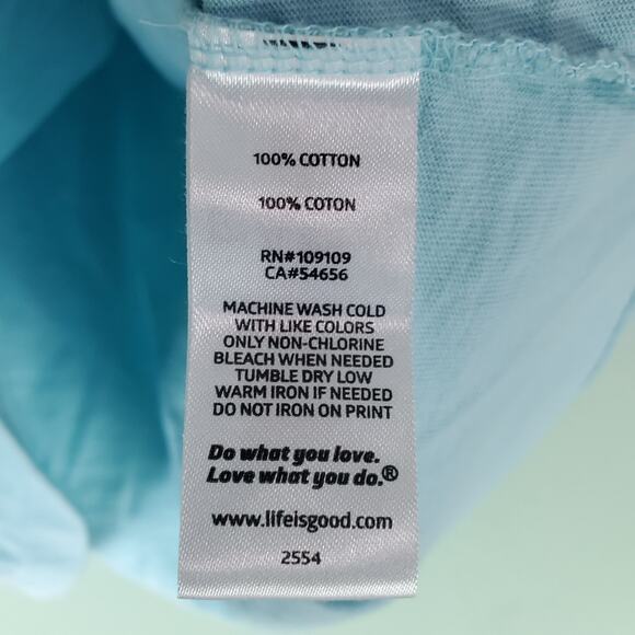 Life Is Good Womens Blue Be Hoppy Flower Crusher Tee Short Sleeve Size Medium - Picture 5 of 7